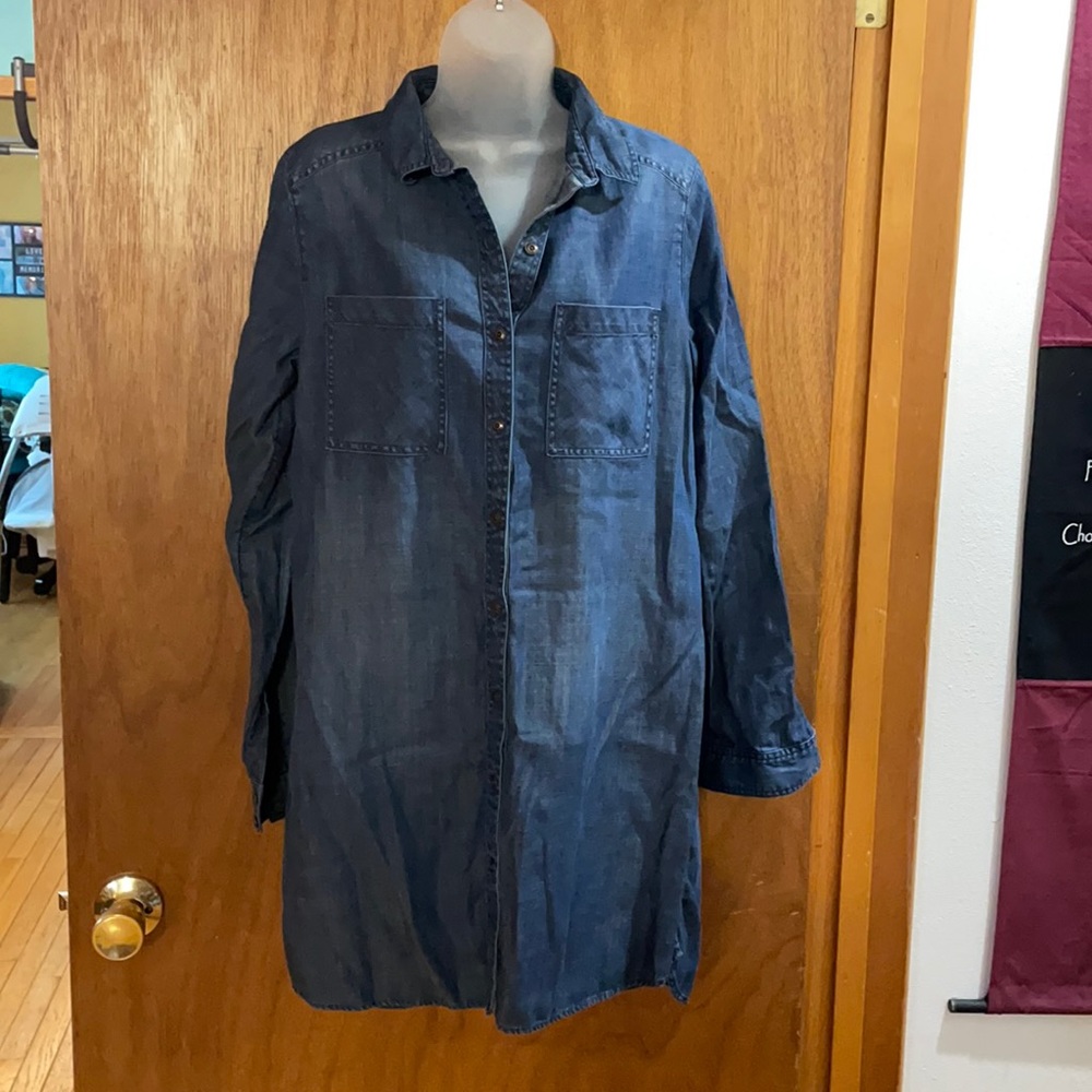 Soft Denim Button Up Dress M NWOT
